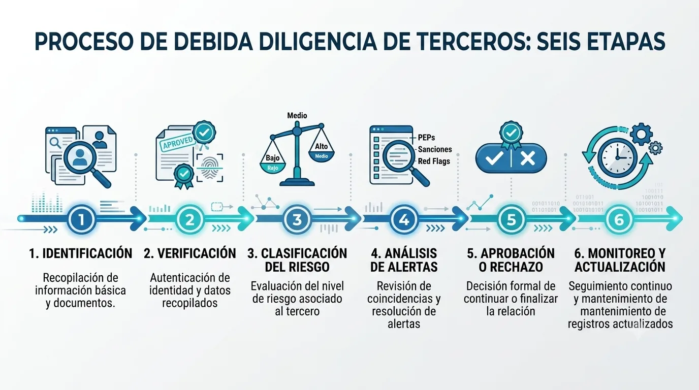 Etapas del proceso de debida diligencia de terceros